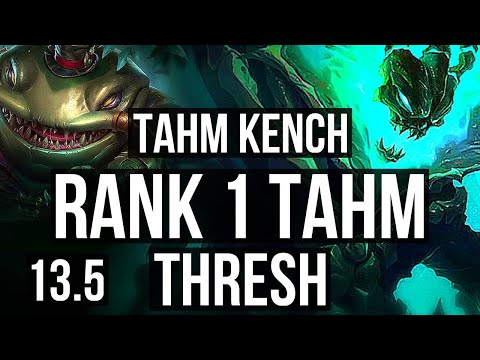 TAHM KENCH & Aphelios vs THRESH & Jinx (SUP) | Rank 1 Tahm, 0/1/12 | KR Challenger | 13.5