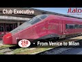 From Venice to Milan with the fast train (280km/h) Italo Treno Club Executive + Vending Machines 4K
