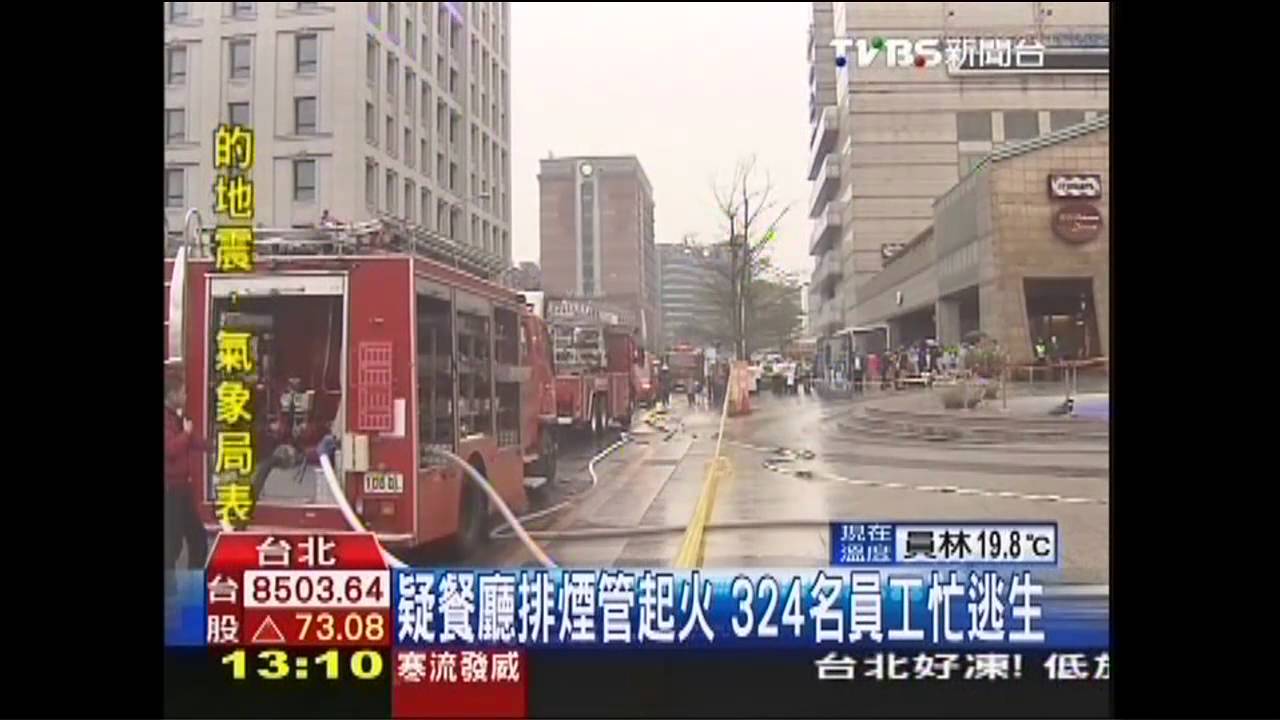 疑排煙管起火 美麗華火警1人摔傷