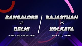 Cricbuzz LIVE: Bangalore v Delhi, Rajasthan v Kolkata