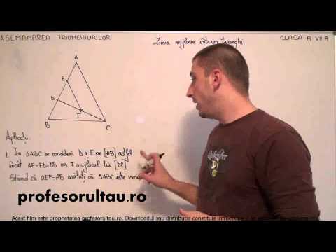 20   cls7   Asemanarea triunghiurilor   linia mijlocie intr un triunghi   aplicatii   partea 1