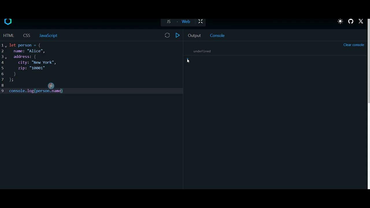 Accessing nested object properties javascript
