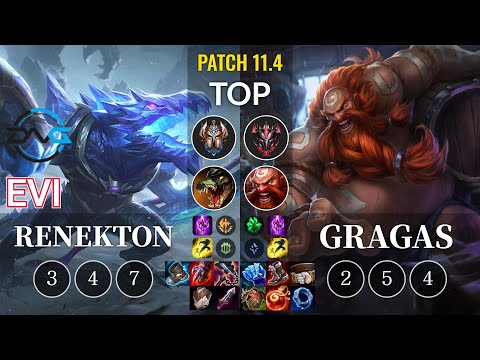 DFM Evi Renekton vs Gragas Top - KR Patch 11.4