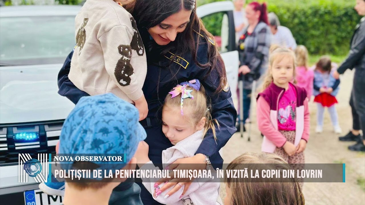 Polițiștii de la Penitenciarul Timișoara, în vizită la copii din Lovrin