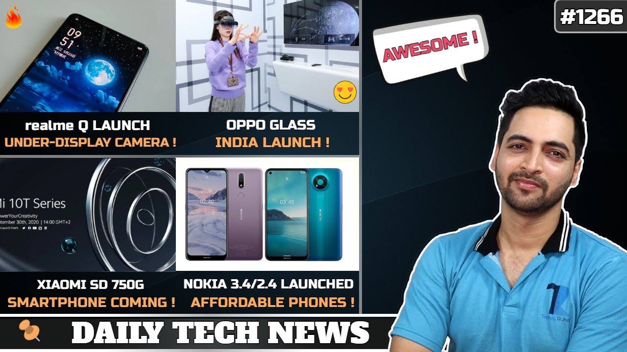 realme Q Under Display Camera😍,Xiaomi SD 750G🔥,OPPO Glass India😎,Nokia 3.4,vivo Watch,Mi 10T Launch👌