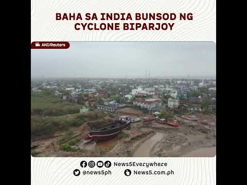 Drone footage ng iniwang pinsala ng cyclone Biparjoy sa Gujarat state, India