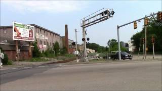 preview picture of video 'Cape Cod Flyer and Commuter Train thru Bridgewater, MA'