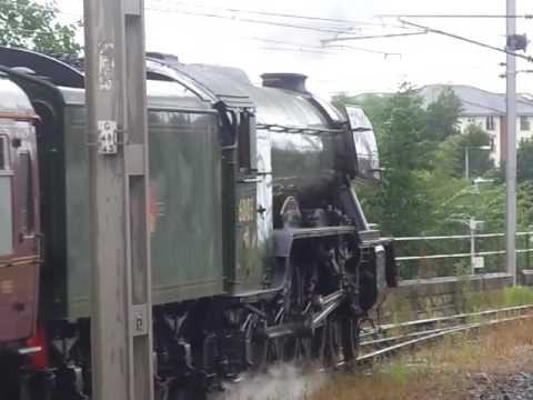 The No.60103 'Flying Scotsman' was Wheel-slip and rolls slower an half goes out his siding.