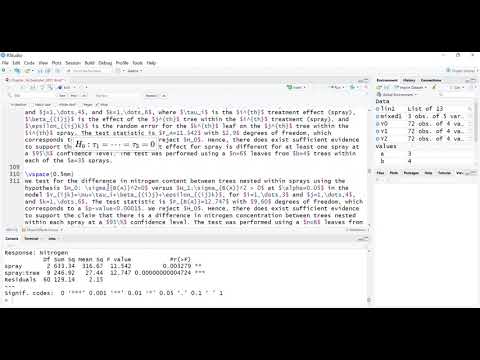 Anova Doe Chapter 14 R Code For Nested Designs Statistical Methods