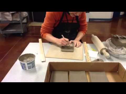 Putting texture onto clay slabs