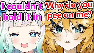 Mint & Doki peeing on each other (Artist please don't do it)