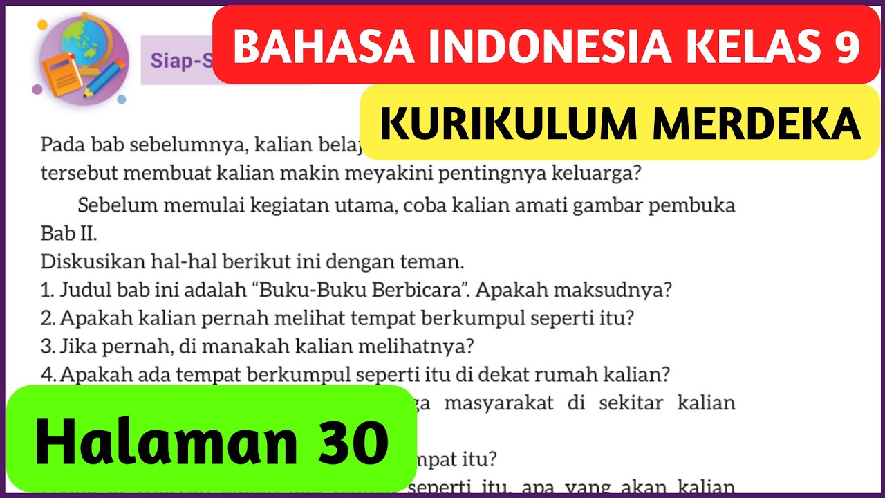 Kunci Jawaban Bahasa Indonesia Kelas 9 Halaman 30 Kurikulum Merdeka