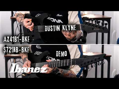 Ibanez AZ41B1 Iron Label - Ebony - Black Flat image 10