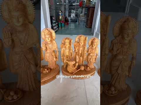 Wooden Carved Ayodhya Ram Parivar In 3 Sizes