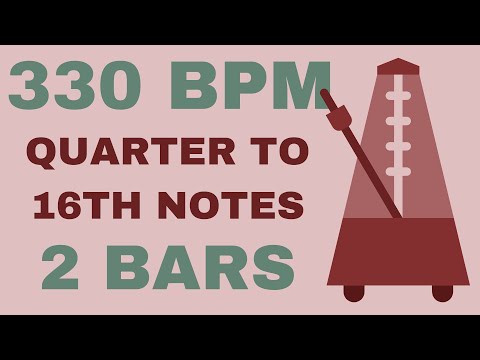 Metronome Click Track - 2 Bars Quarter to Sixteenth Notes 330 bpm - Smartronome