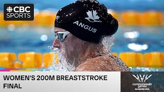 Canada's Sophie Angus in women's 200m breaststroke final on Day 6 of Commonwealth Games