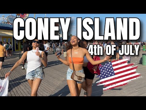NEW YORK CITY Walking Tour [4K] - 🇺🇸 4th of July 🇺🇸 in CONEY ISLAND