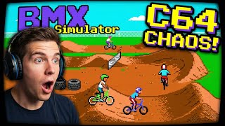 Classic BMX Simulator Gameplay - Commodore 64 Racing Legend