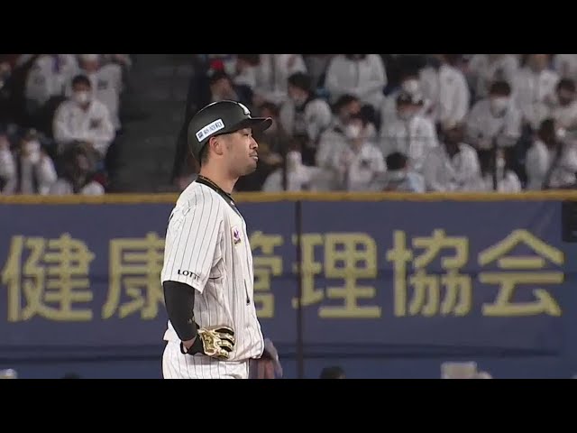 【7回裏】マリーンズ・清田 センターへの同点タイムリー2ベースヒット!! 2020/10/30 M-E