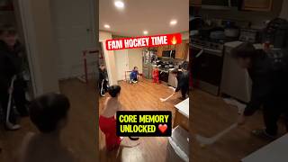 Hockey setup in the kitchen is FIRE 😂🙌