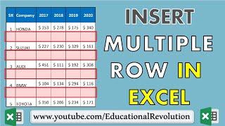 [Microsoft Excel] How to Insert Multiple Rows