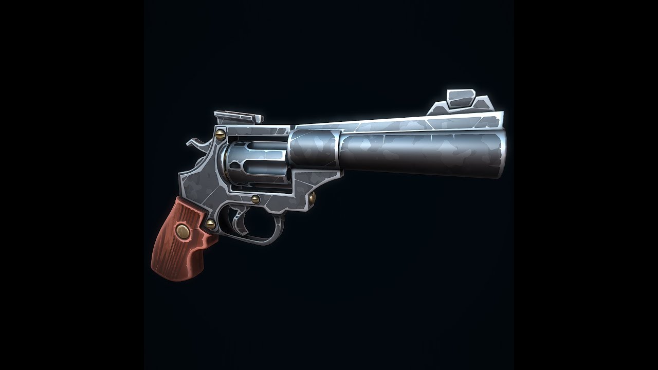 Stylized Magnum Revolver 3D Model