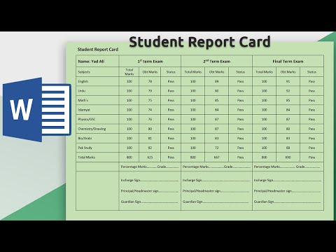How to create Student Report Card in Ms word 2019 | Making Result Report Card in Microsoft word