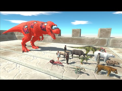 Escape from AMONG US T-REX - Animal Revolt Battle Simulator Escape from Monster