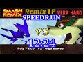 Smash Remix Classic Mode Remix 1P Speedrun With Polygon Falco VERY HARD In 12 24