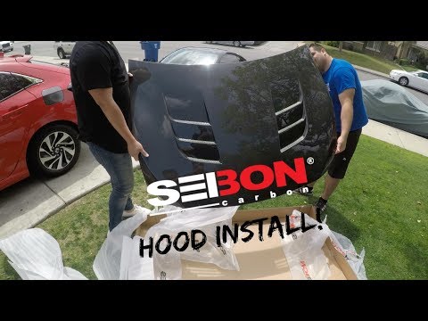 TS Style Seibon Carbon Fiber hood Install!! BRZ, FRS & GT86