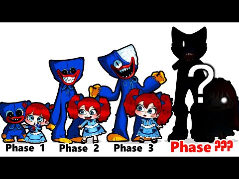 FNF comparison Battle Poppy Playtime Huggy Wuggy & Poppy - ALL Phases of fnf Characters Animation