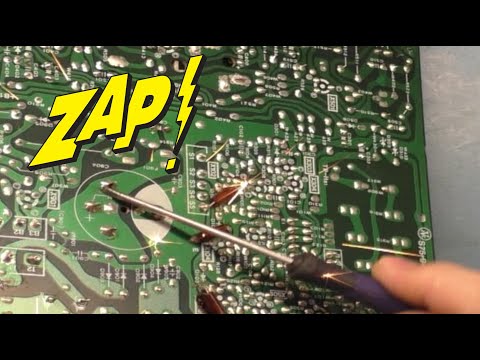 19" G07 Arcade Monitor Chassis Repair - DEAD - F901 Blown + Filter Cap Explosion!