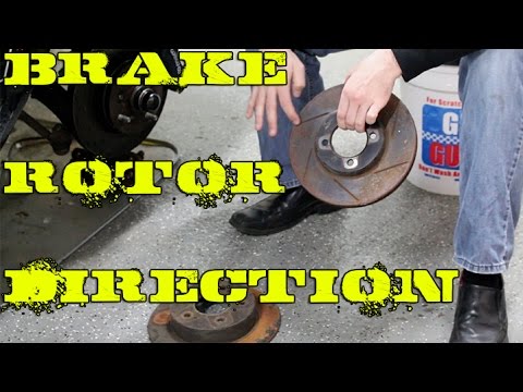 Which direction do slotted brake rotors go? Or any brake rotor