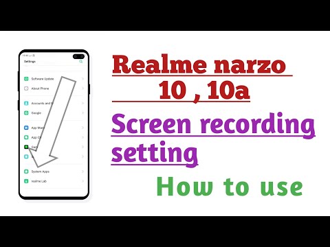 Realme narzo 10 , 10a , Screen recording setting How to recording tip's and tricks