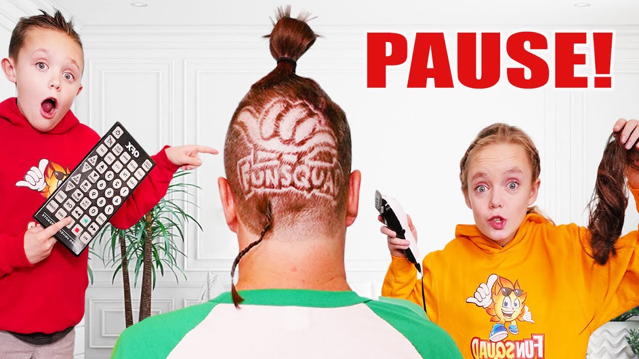I Shaved Dads Head! Sneaky Jokes and Funny Pause Challenge with the Fun Squad