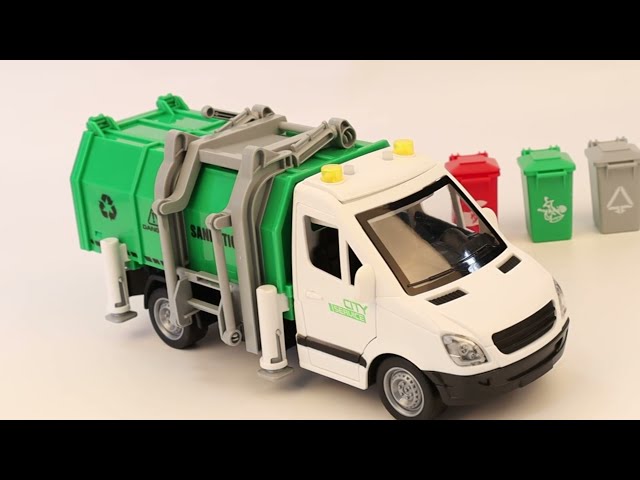 Мусоровоз Lanson Toys инерционный световые звуковые эффекты 1:16 - видео