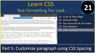 Text Look | Part 5 - Letter and word spacing | CSS Tutorial #21