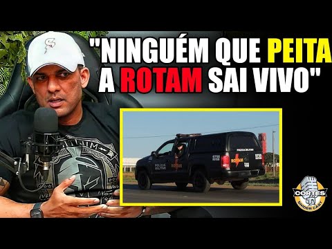 A police officer from Goiânia speaks about how ROTAM treats criminals.