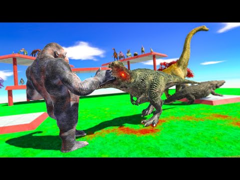2v2 MUTANT PRIMATES + REPTILES vs DINOSAURS ARBS Animal Revolt Battle Simulator