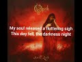 Opeth - Face Of Melinda (Lyrics)