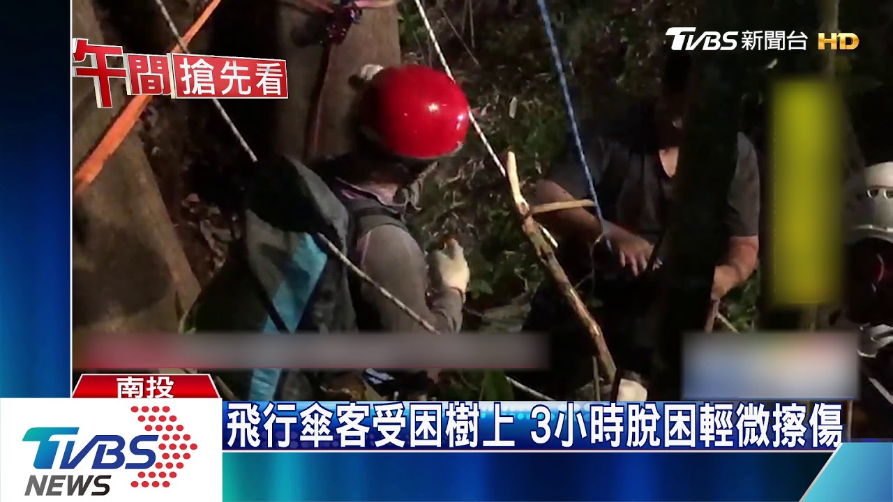 救我!氣流不穩 飛行傘客「迫降」樹上受困