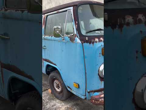 Thumbnail for VW Bus sitting in #Maiden #nc #vintage #blue #volkswagen #bus #old #white #wnc #barnfind #junkisgood by Volkswagen, Bus