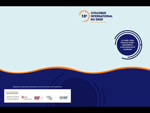 Diffusion en direct du 10e Colloque international du GRER