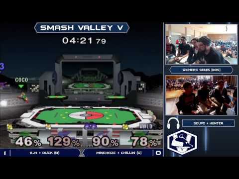 Smash Valley V Melee Doubles - KJH + Duck (Blue) vs MikeHaze + Chillindude (Green) - Winners Semis