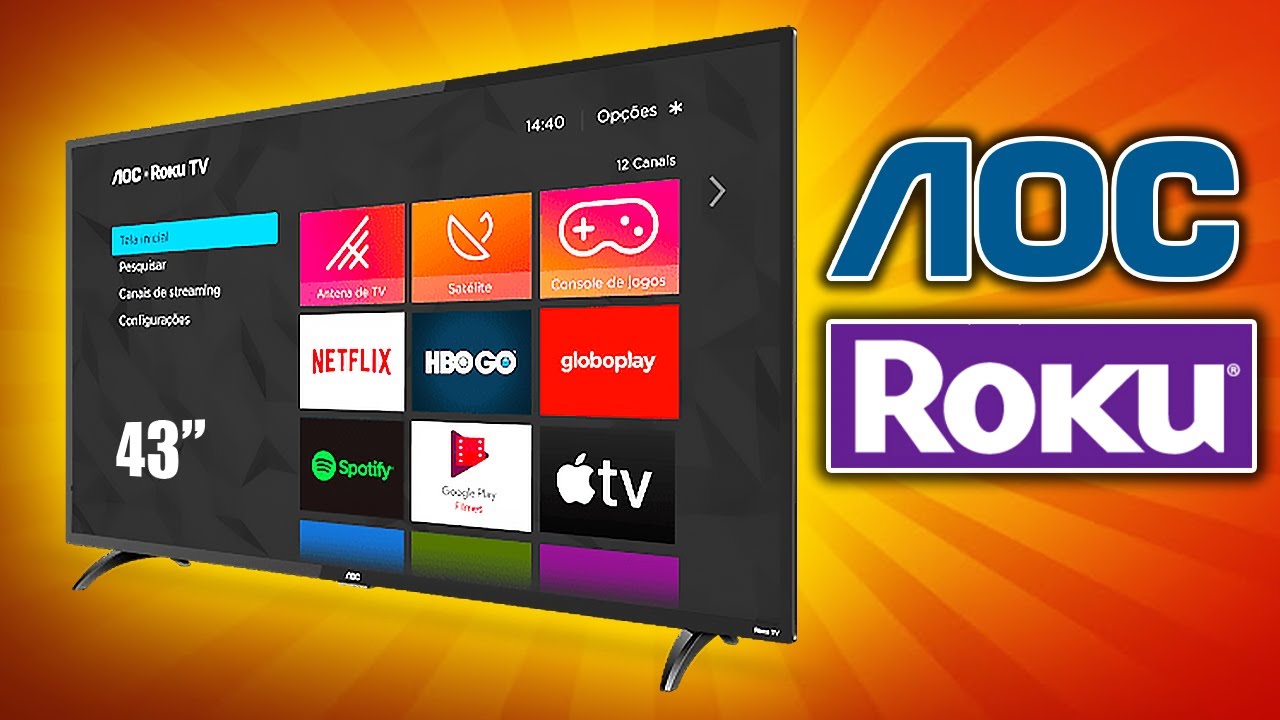 Miniatura da avaliação em vídeo de Smart TV AOC 43S5155/78G 43 Polegadas LED Full HD Roku TV