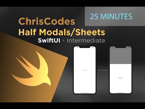 (2020) SwiftUI - Custom Half Modals/Sheets - 25 Minutes - Intermediate