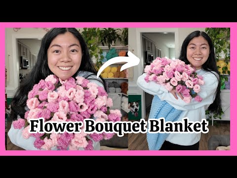 Making the Viral Crochet Flower Bouquet Blanket 🧶 Crochet With Me Vlog / Finally Finishing This WIP!