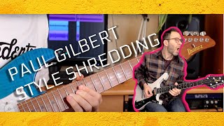 Video thumbnail for Paul Gilbert Style Shredding over Andertons Backing Track by Sam Bell Guitar