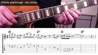 Cool Blues (intermediate/advanced) - Learn The Melody - Jazz Guitar Lesson