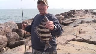 preview picture of video 'Jetty fishing for sheepshead'